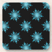 Ice Blue Snowflake Holiday Onderzetters (Voorkant)