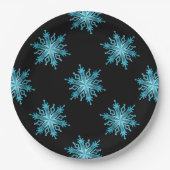 Ice Blue Snowflake Holiday Paper Borden Papieren Bordje (Voorkant)