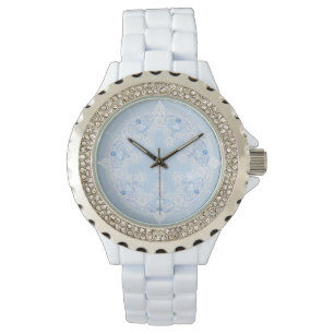 Ice Blue Snowflake Horloge