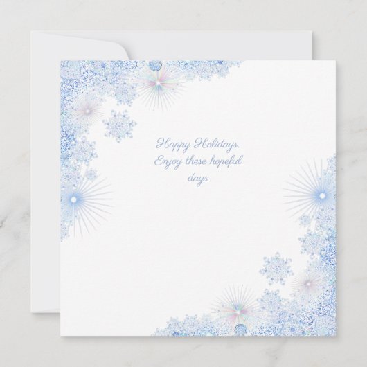 Ice Blue Snowflake Kaart (Achterkant)