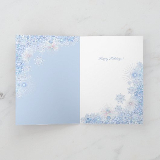 Ice Blue Snowflake Kaart (Binnen)