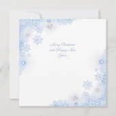 Ice Blue Snowflake Kaart (Achterkant)