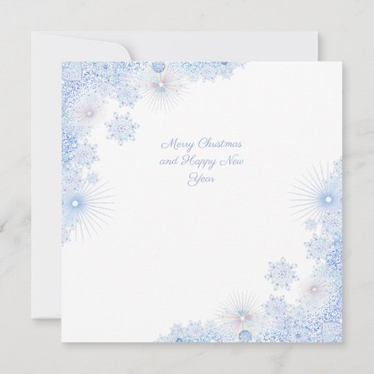 Ice Blue Snowflake Kaart (Achterkant)