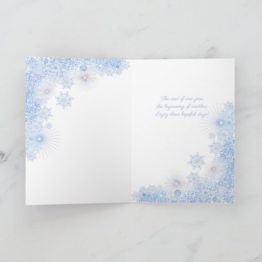 Ice Blue Snowflake Kaart (Binnen)