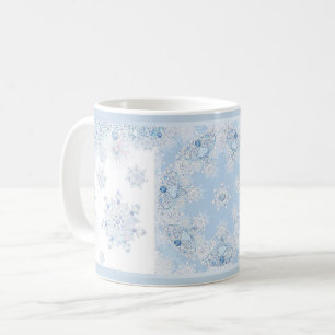 Ice Blue Snowflake Koffiemok