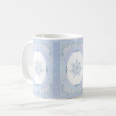 Ice Blue Snowflake Koffiemok (Voorkant links)