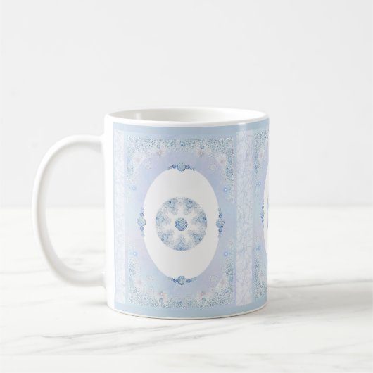 Ice Blue Snowflake Koffiemok (Links)
