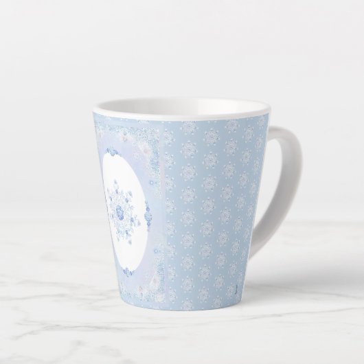 Ice Blue Snowflake Latte Mok (Rechterhoek)