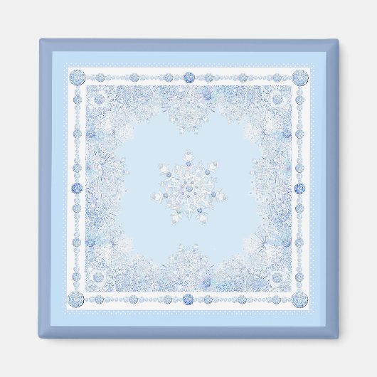 Ice Blue Snowflake Magneet (Voorkant)