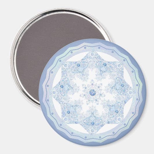 Ice Blue Snowflake Magneet (Voorkant / Achterkant)