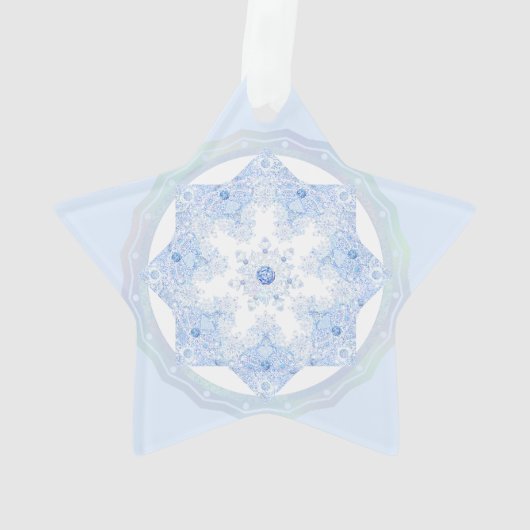 Ice Blue Snowflake Ornament (achterkant)