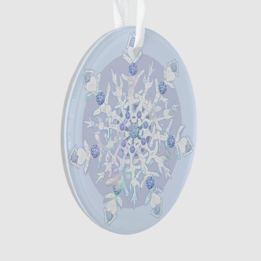 Ice Blue Snowflake Ornament (voorkant)