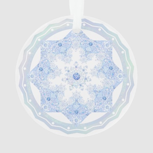 Ice Blue Snowflake Ornament (achterkant)