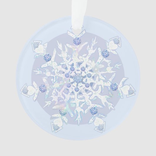 Ice Blue Snowflake Ornament (voorkant)
