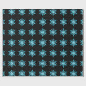 Ice Blue Snowflake Pattern Wrapping Paper Cadeaupapier (Vlak)