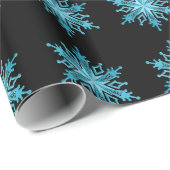 Ice Blue Snowflake Pattern Wrapping Paper Cadeaupapier (Rol Hoek)