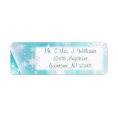 Ice Blue Snowflake Return Address Label (Voorkant)