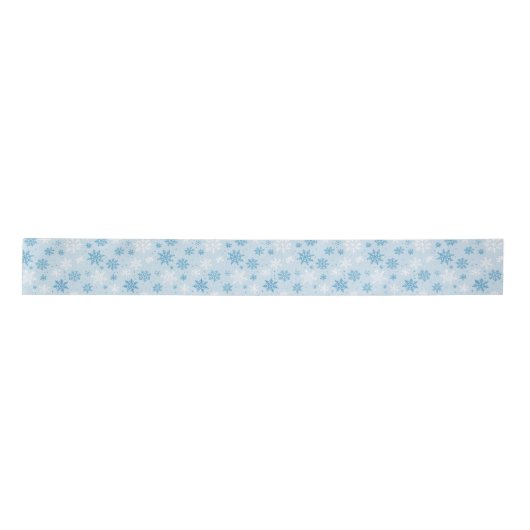 Ice Blue Snowflake Satijnen Lint (Voorkant)