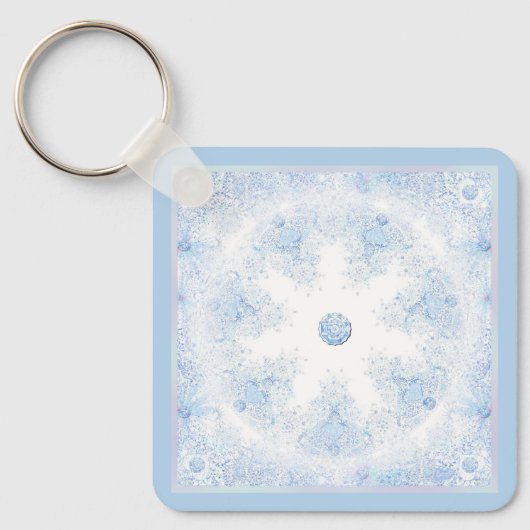 Ice Blue Snowflake Sleutelhanger (Voorkant)