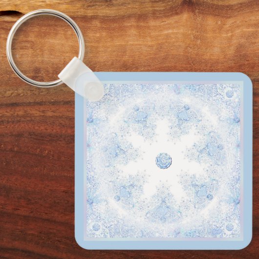 Ice Blue Snowflake Sleutelhanger (Voorkant)