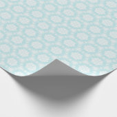 Ice Blue Snowflake Wrapping Paper Cadeaupapier (Hoek)