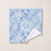 Ice Blue Snowflakes Bad Handdoek (Wasdoekje)