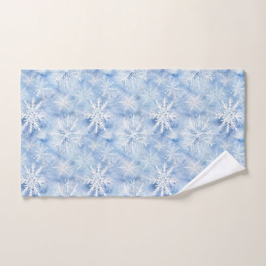 Ice Blue Snowflakes Bad Handdoek (Handdoek)