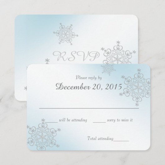 Ice Blue Snowflakes Response Kaart (Voorkant / Achterkant)