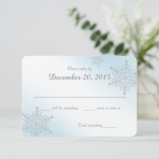 Ice Blue Snowflakes Response Kaart (Staand voorkant)