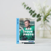 Ice Blue Stripe Hockey Trading Kaart - aangepaste  Contactkaartje (Staand voorkant)