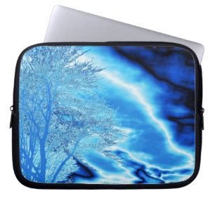 Ice Blue Tree-laptopstructuur Laptop Sleeve