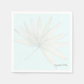 Ice Blue Tropical Koppel Script Namen Bruiloft Servet (Voorkant)