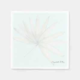 Ice Blue Tropical Koppel Script Namen Bruiloft Servet