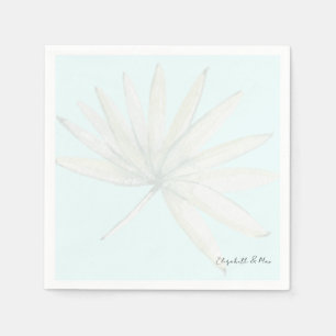 Ice Blue Tropical Koppel Script Namen Bruiloft Servet