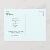 Ice Blue Tropical Monogram Bruiloft Save the Date Briefkaart (Achterkant)