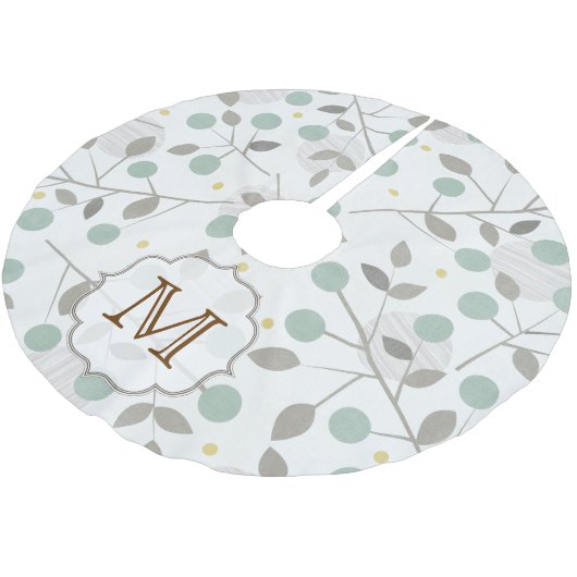 Ice Blue Twig Tree Bra Monogram Initialen boomrok Kerstboom Rok (Gekanteld)