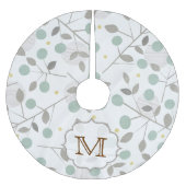 Ice Blue Twig Tree Bra Monogram Initialen boomrok Kerstboom Rok (Voorkant)
