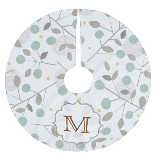 Ice Blue Twig Tree Bra Monogram Initialen boomrok Kerstboom Rok (Voorkant)