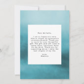 Ice Blue Waterverf Crystals Foto Afstuderen Bedankkaart (Achterkant)