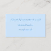 Ice Blue Western Style Floral Corner Visitekaartje (Achterkant)