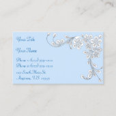 Ice Blue Western Style Floral Corner Visitekaartje (Voorkant)
