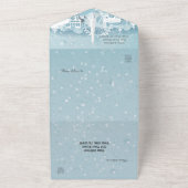 Ice Blue Winter in Parijs All In One Uitnodiging (Buitenkant)