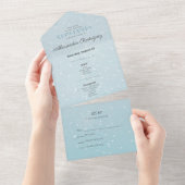 Ice Blue Winter in Parijs All In One Uitnodiging (Afscheurbaar)