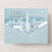 Ice Blue Winter in Parijs All In One Uitnodiging (Achterkant)