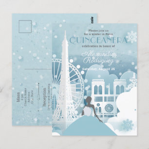 Ice Blue Winter in Parijs Briefkaart