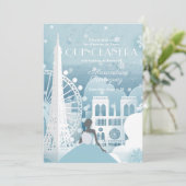 Ice Blue Winter in Parijs Kaart (Staand voorkant)