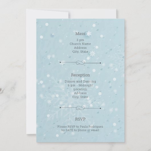 Ice Blue Winter in Parijs Kaart (Achterkant)