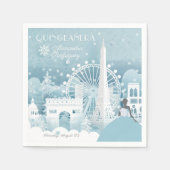 Ice Blue Winter in Parijs Servet (Voorkant)