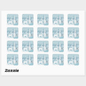 Ice Blue Winter in Parijs Vierkante Sticker (Vel)
