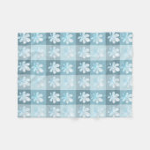 Ice Blue Winter Leaves Fleece Blanket (Voorkant (Horizontaal))